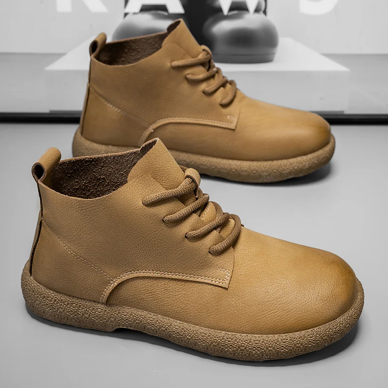 Men Ankle Boots Brown Short Bo - đánh giá và giá Men Shoes Trends