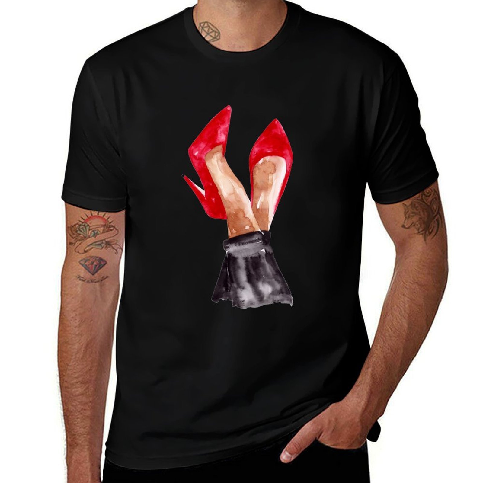 Red Stiletto Shoes Watercolor  - đánh giá và giá Men Shoes Illustration